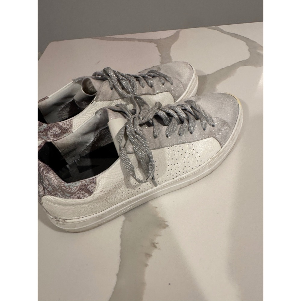 P448 John White Silver Glitter Paisley Low Top Sneakers Made in Italy l 9/40